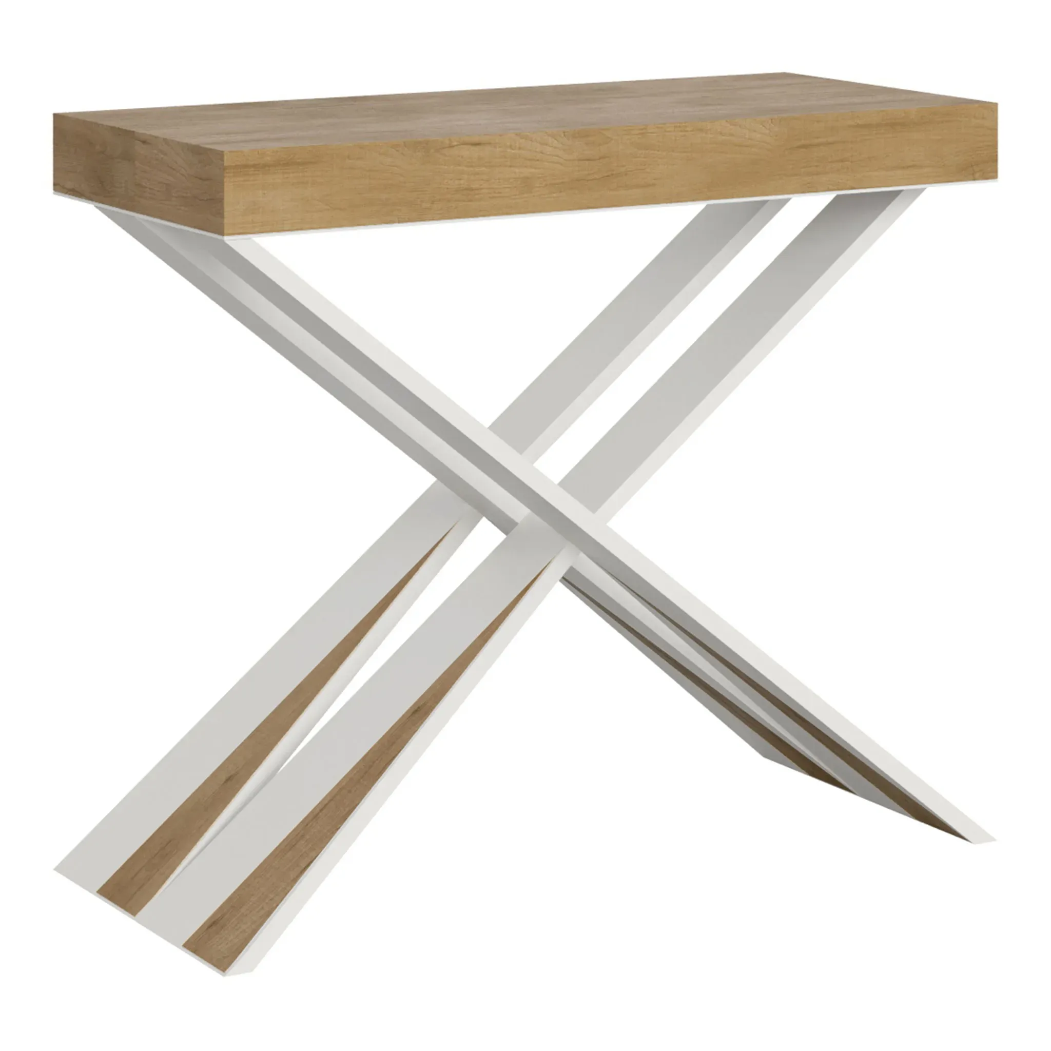 Console extensible 90x40/300 cm effet bois chêne nature