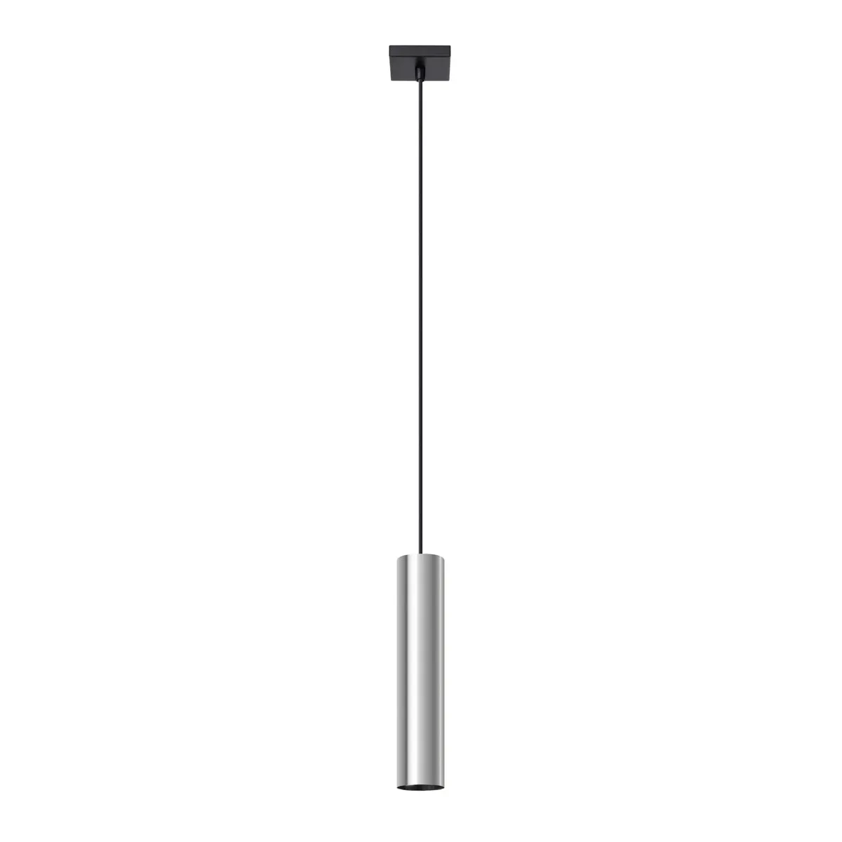 Lampe suspendue acier chrome H 36 cm