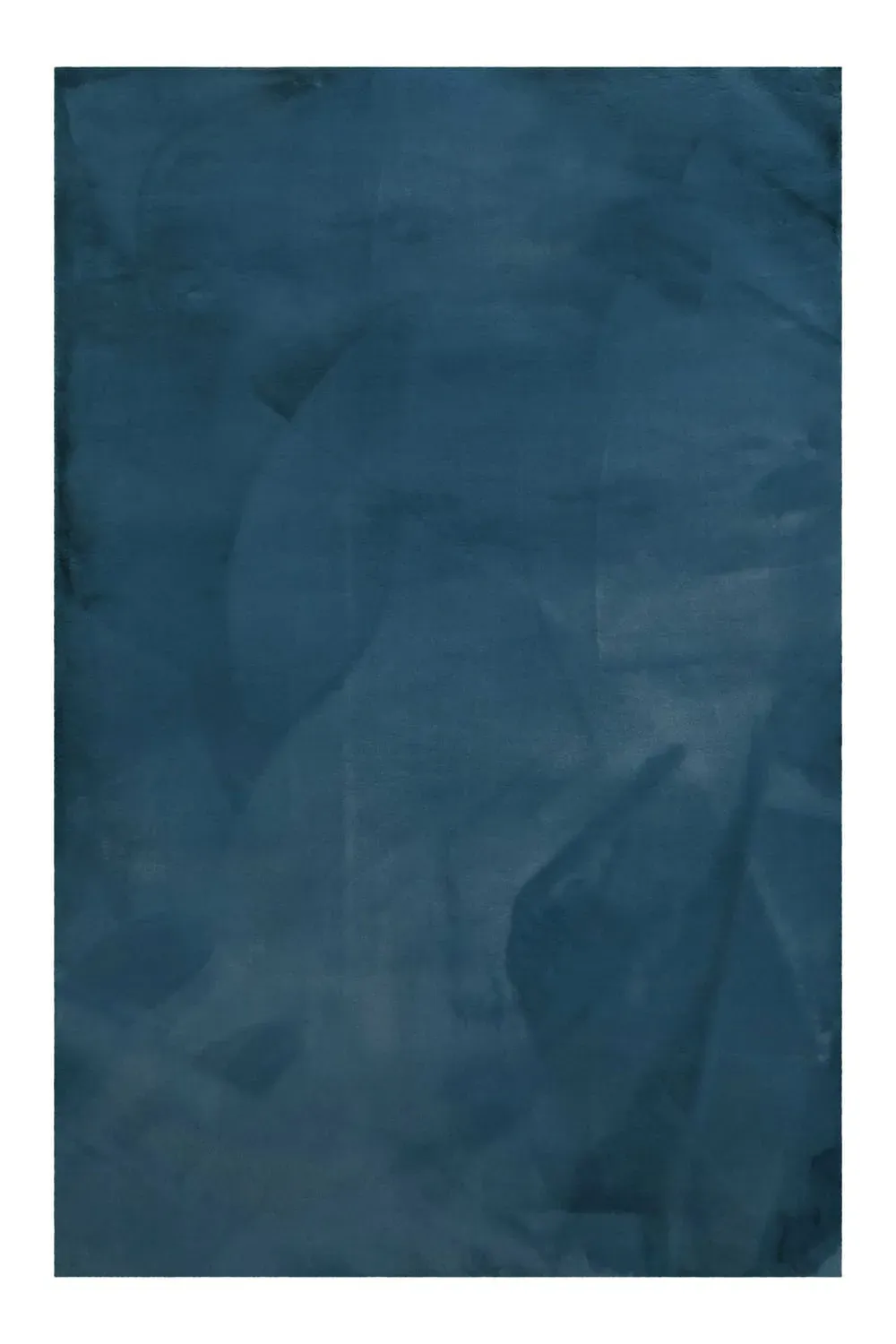 Tapis effet peau de lapin doux tufté pétrole pour salon 200x200