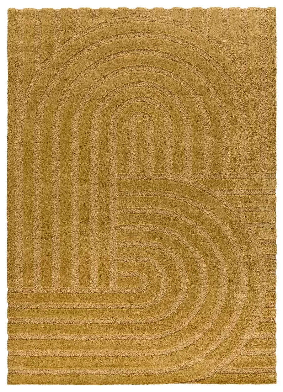 Tapis à relief scandinave moutarde 80x150 cm