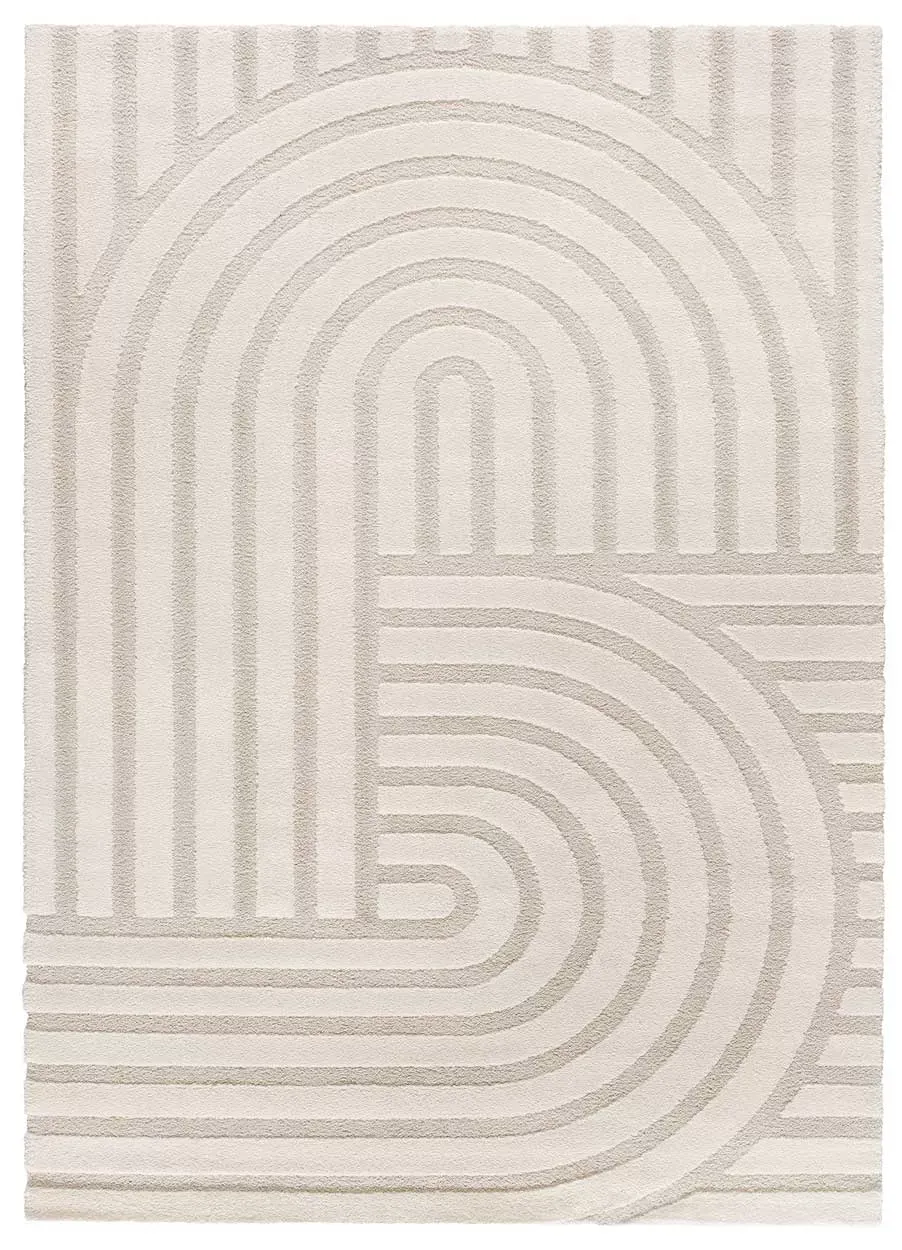 Tapis à relief scandinave blanc 80x150 cm