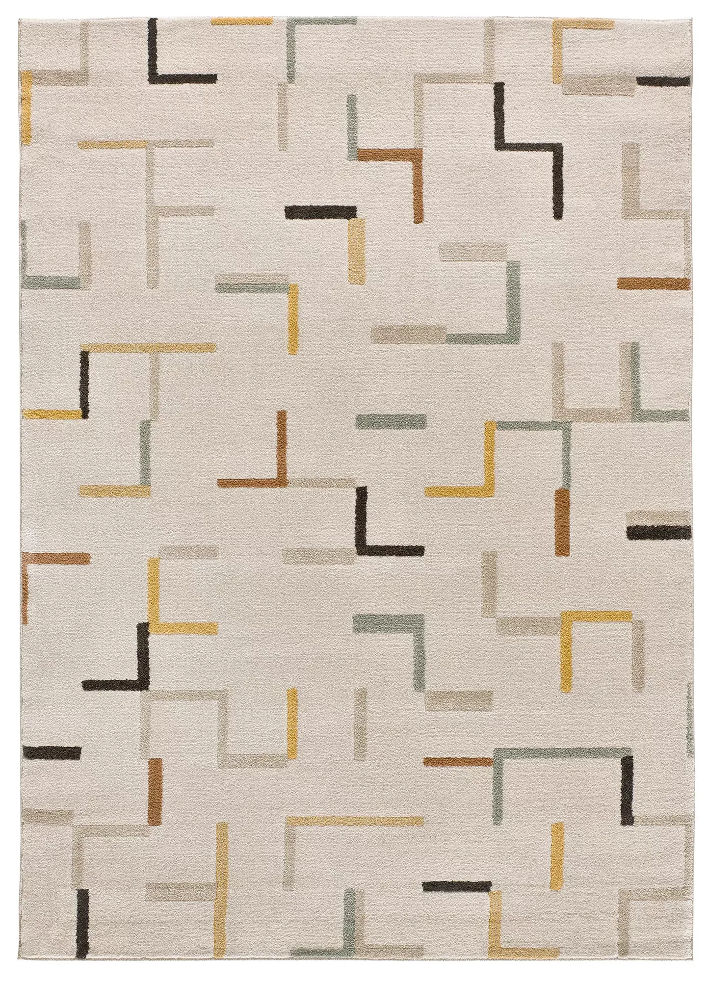 Tapis géométrique beige/multicolore 80x150 cm