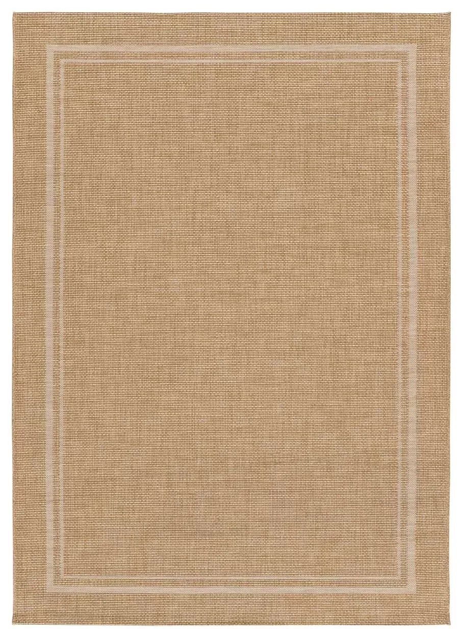 Tapis d'extérieur effet jute beige 80x150 cm