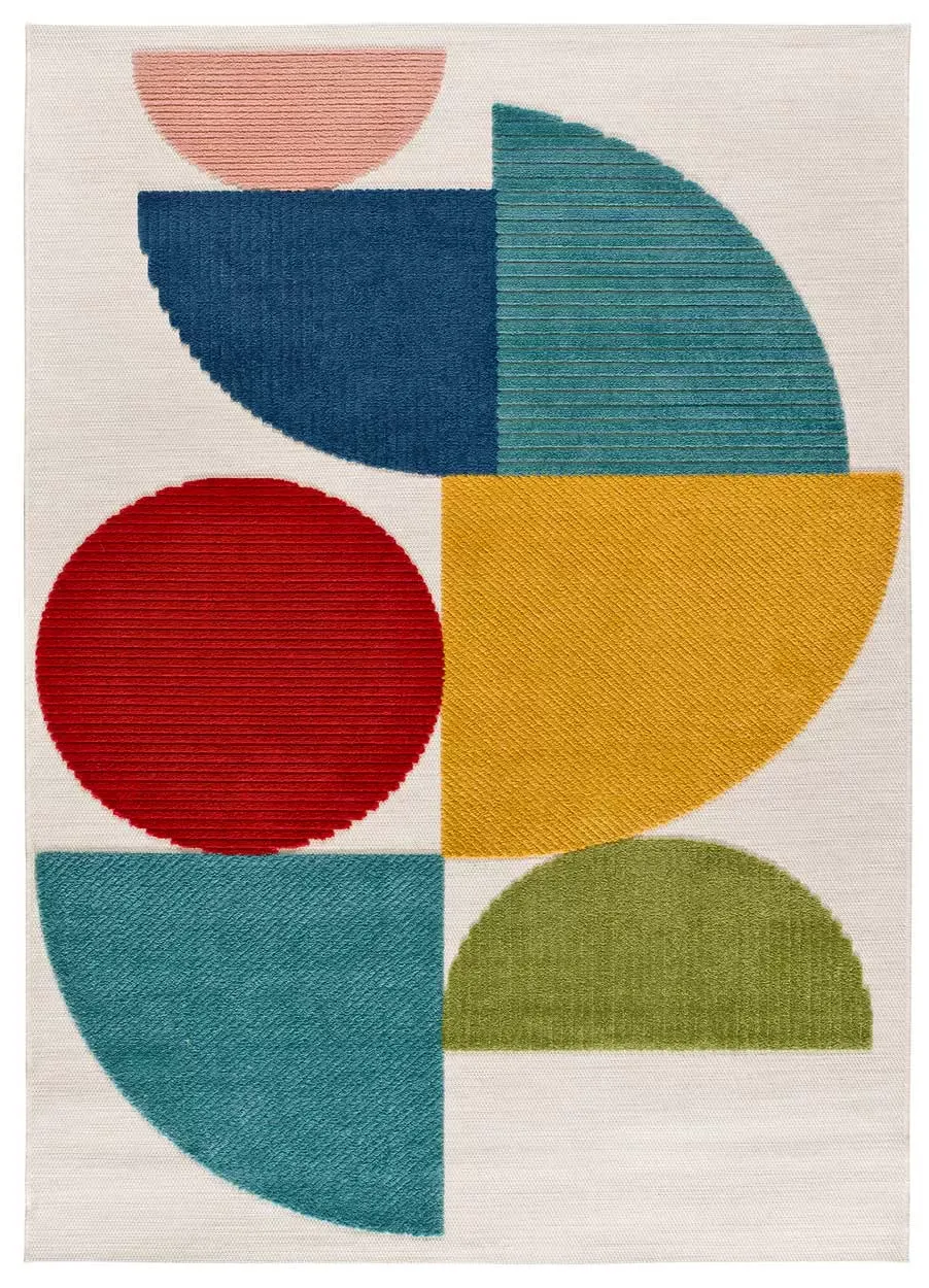 Tapis d'extérieur a relief multicolore 160x230 cm