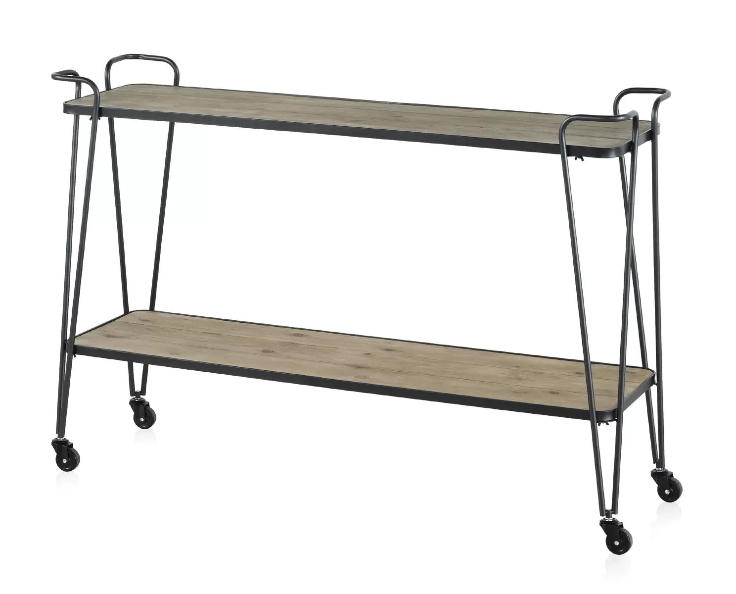 Table console en sapin et fer