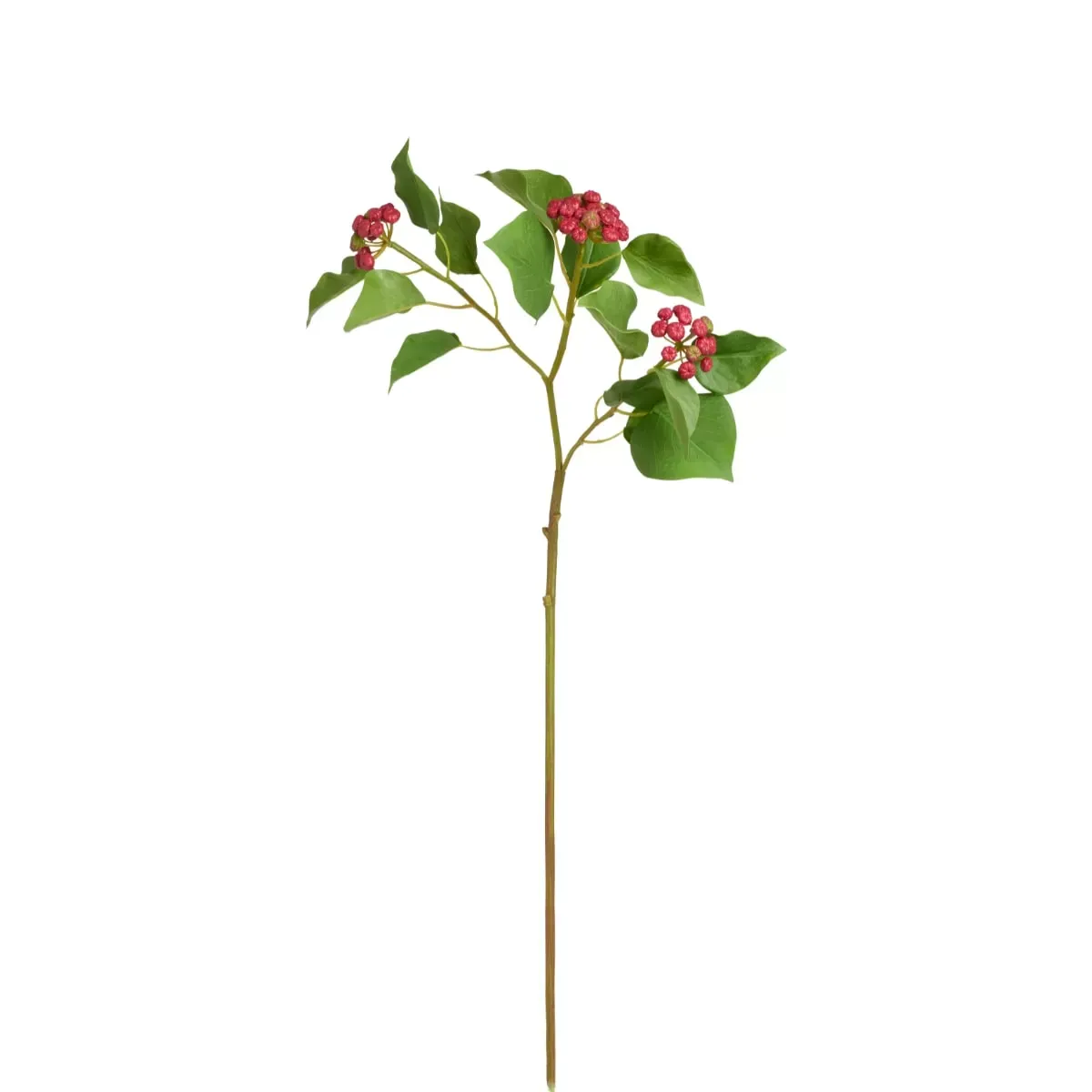Tige de houx japonais artificielle rouge et verte H58