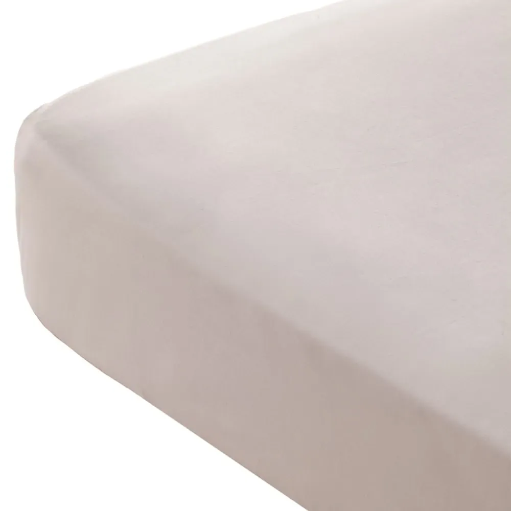 Drap-housse en 100% coton gris clair 135x200x30 cm