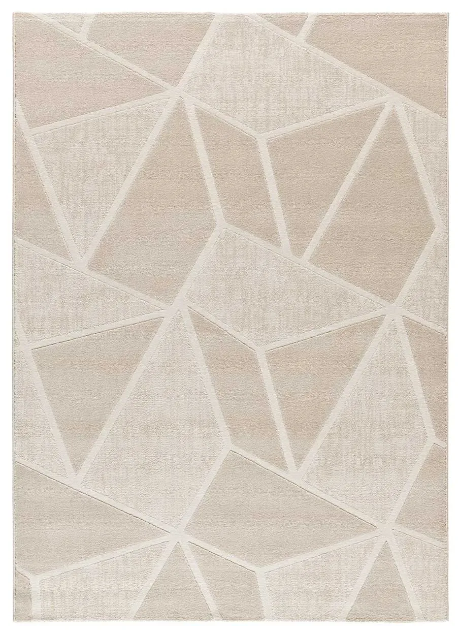 Tapis à relief géométrique blanc/crème 133x190 cm