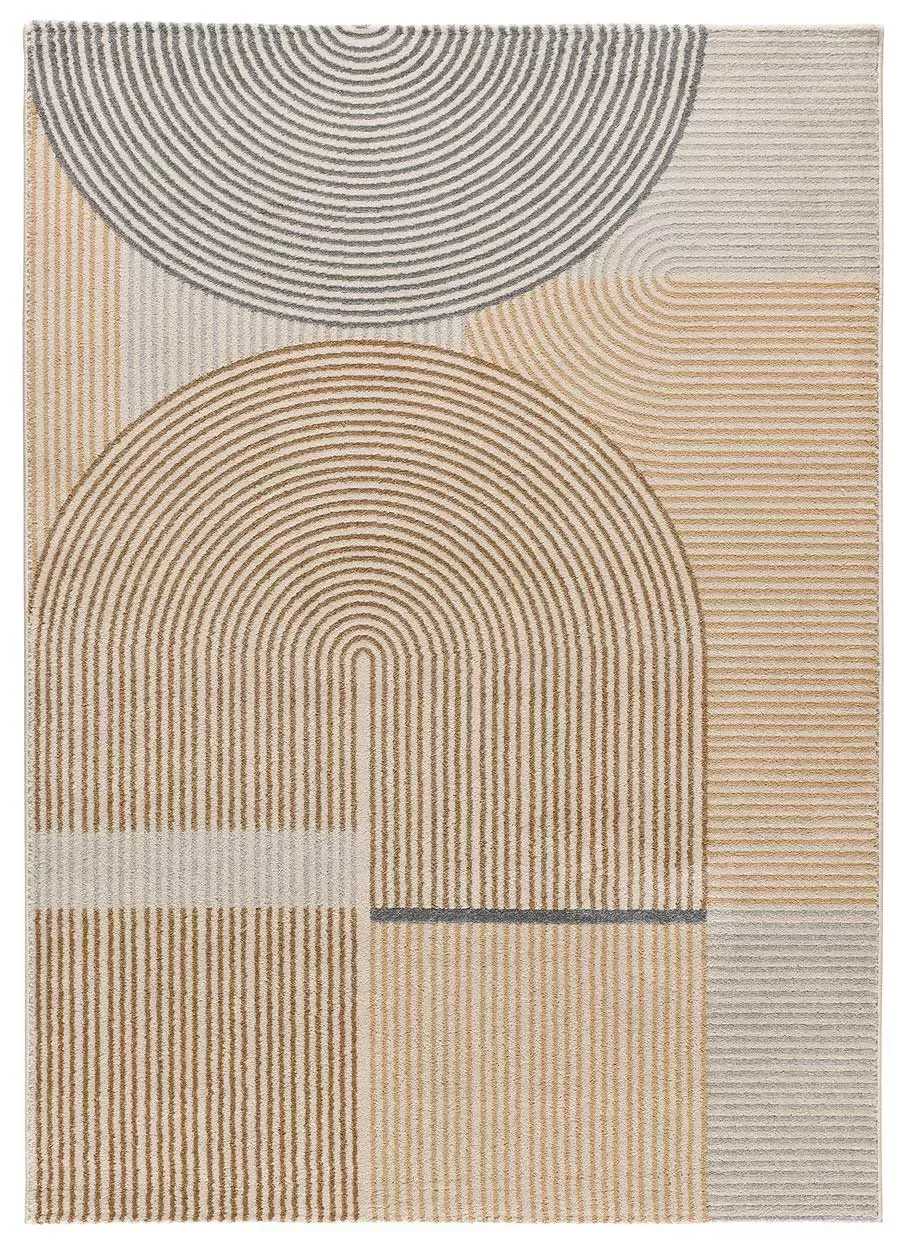 Tapis géométrique beige/gris 160x230 cm