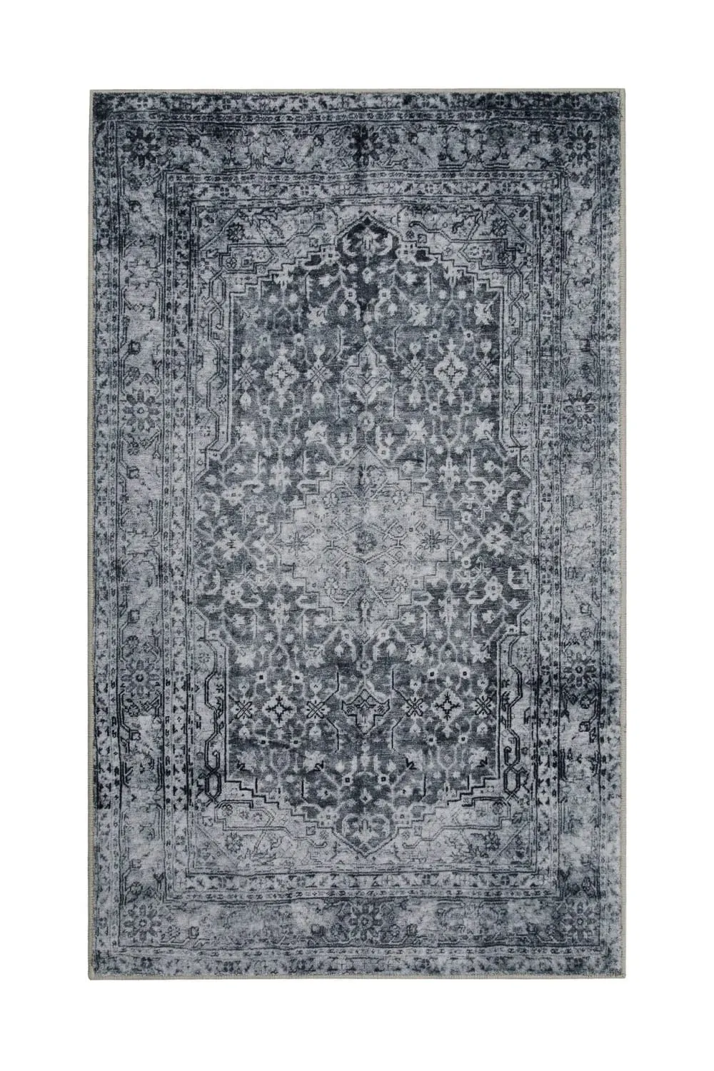 Tapis de bain gris motif classique vintage imprimé  80x150