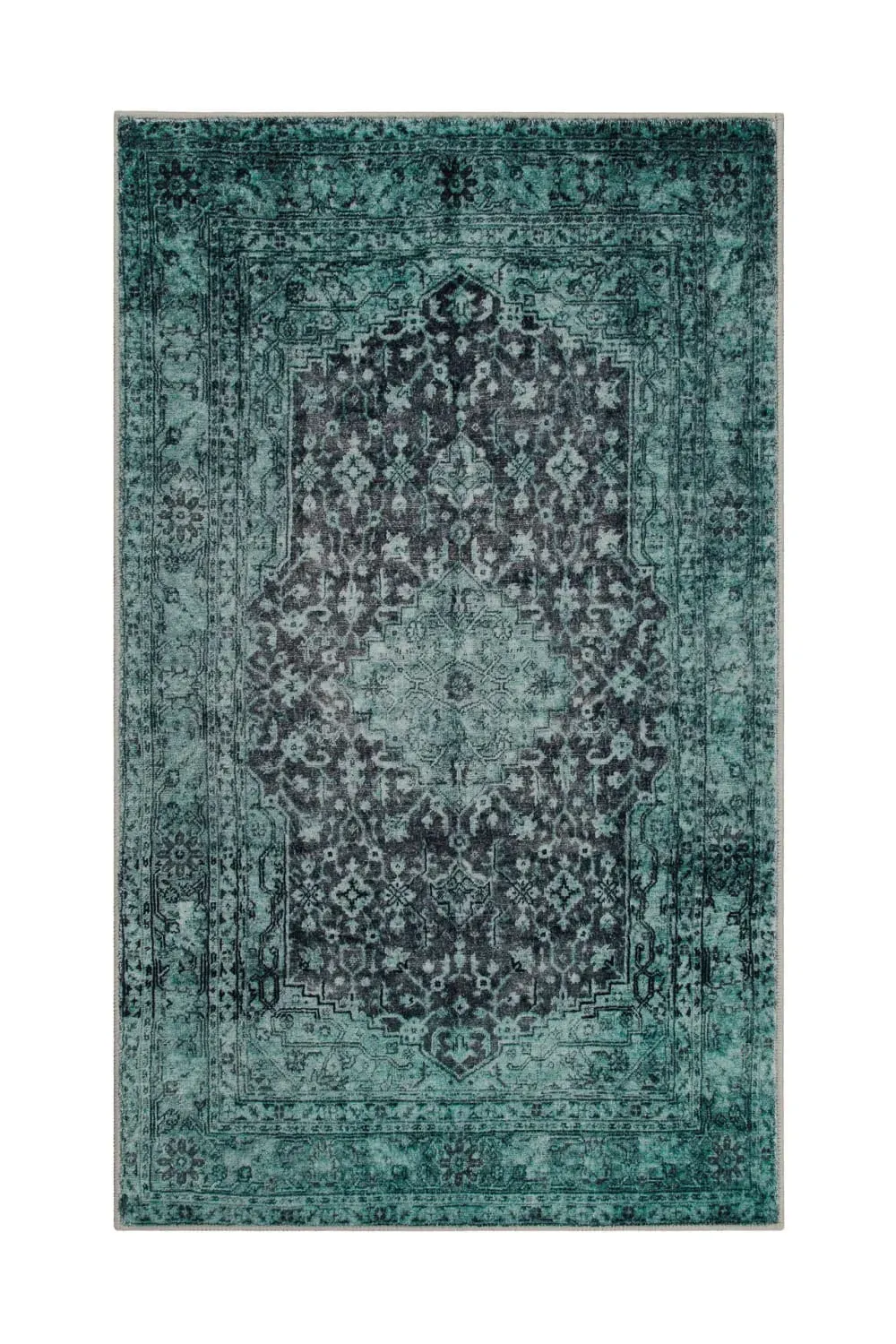 Tapis de bain vert motif classique vintage imprimé  60x100