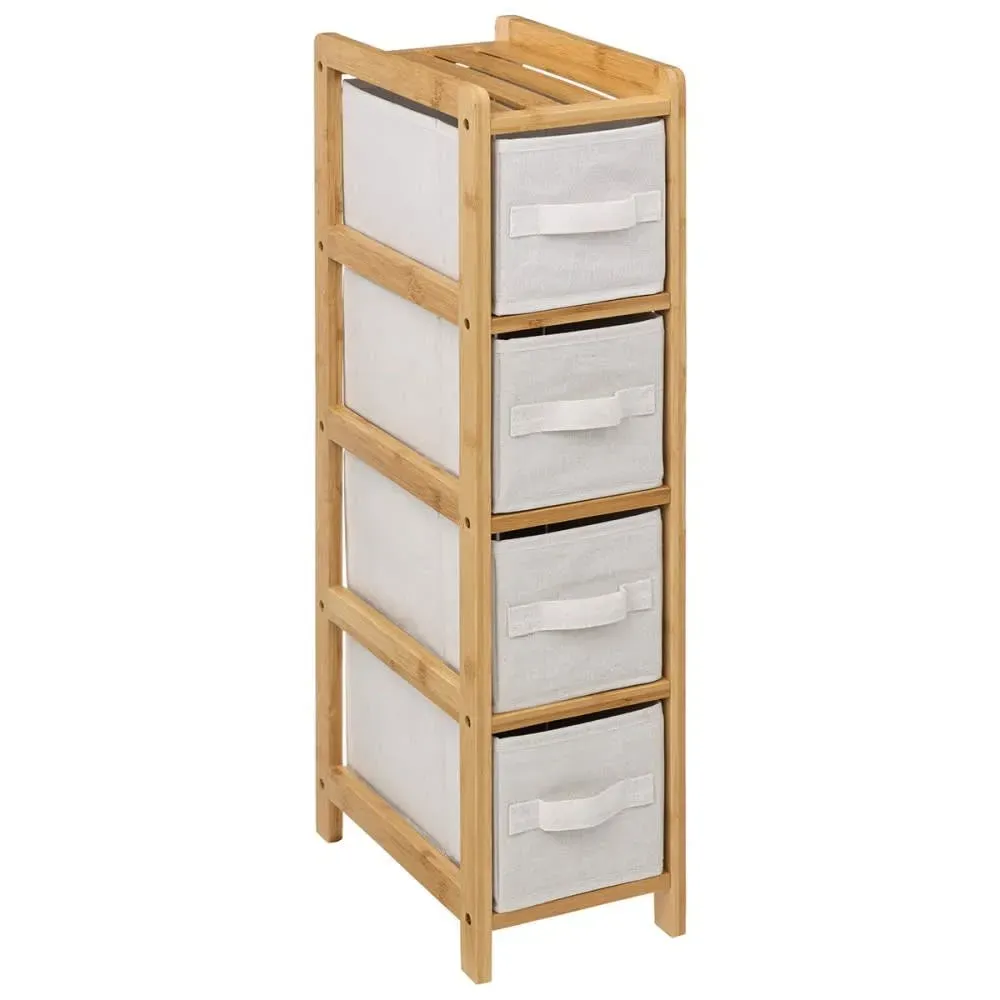 Etagère en bambou 4 rangements naturel