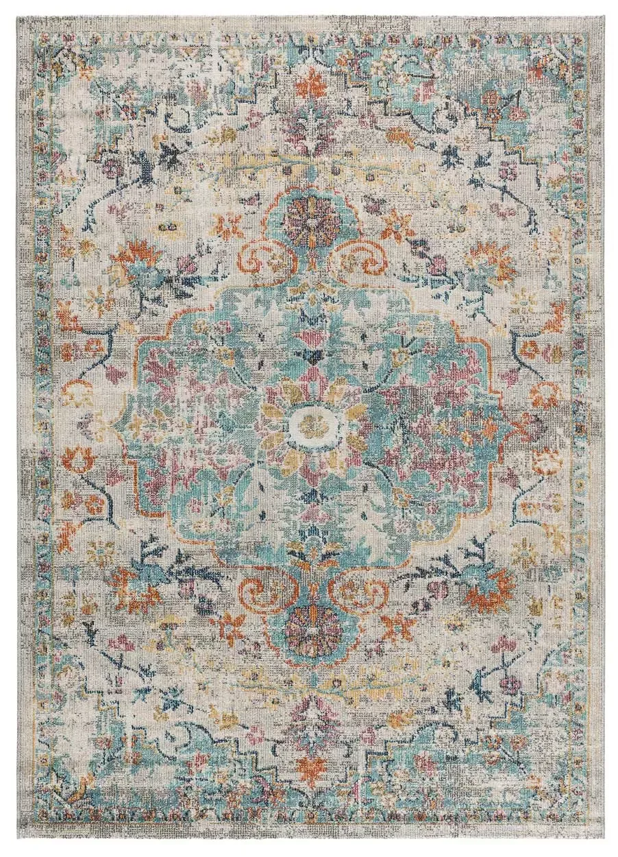 Tapis d'extérieur vintage bleu/beige/multicolore 120x170 cm