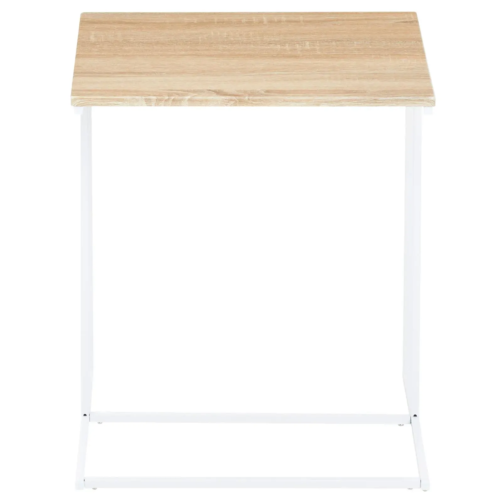 Table d'appoint avec plateau, cadre en métal, blanc/blanc