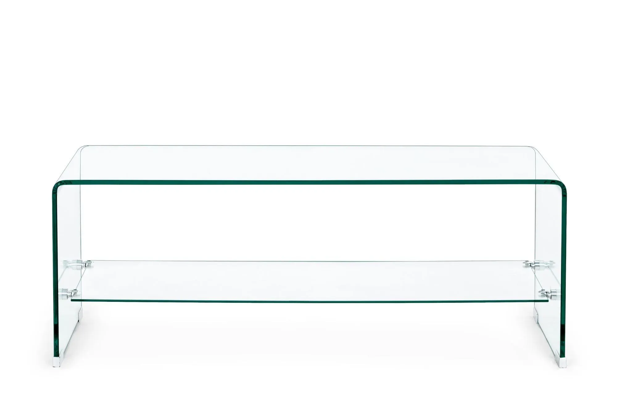 Table basse rectangulaire en verre double plateau L100