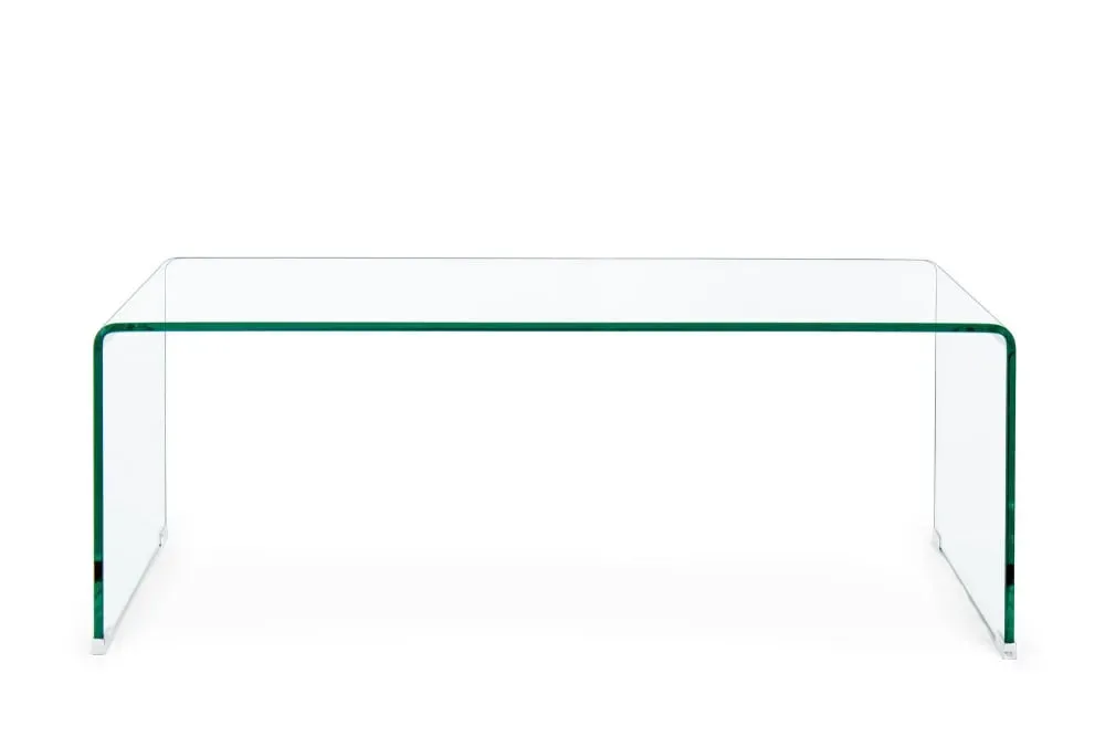 Table basse rectangulaire contemporaine en verre L120