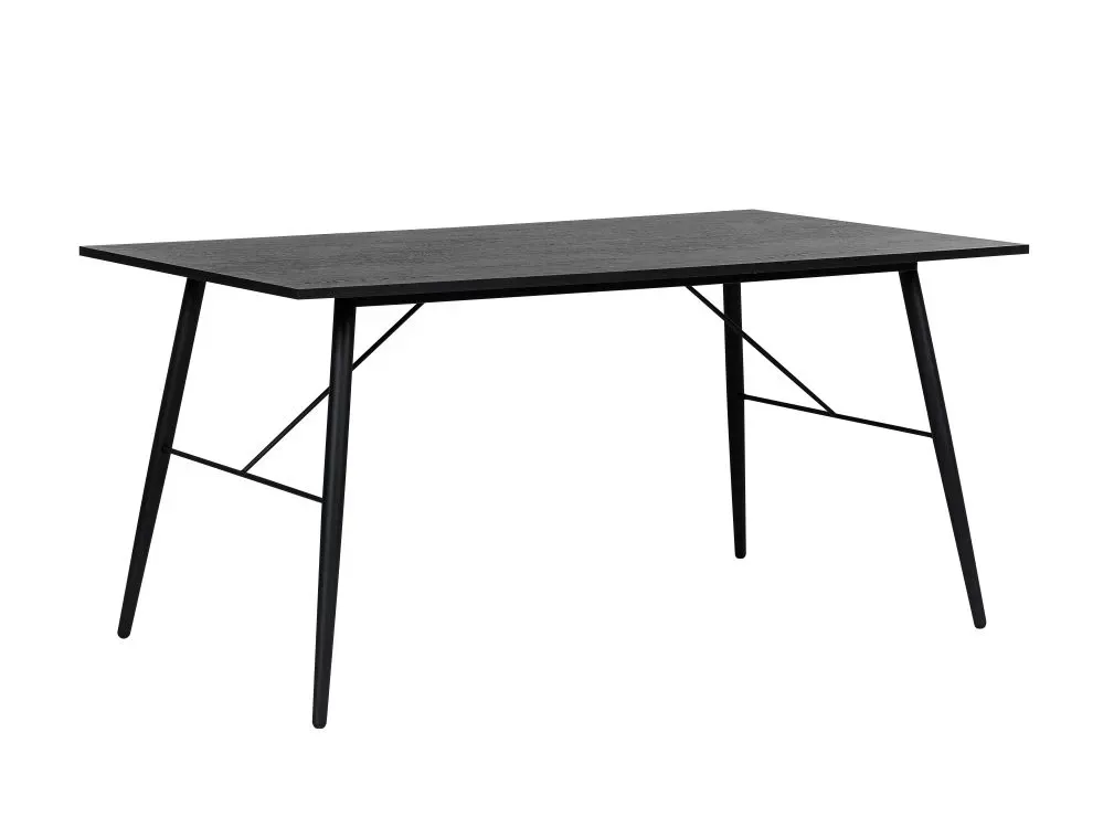 Table à manger avec pieds métal noir - 160x90 cm