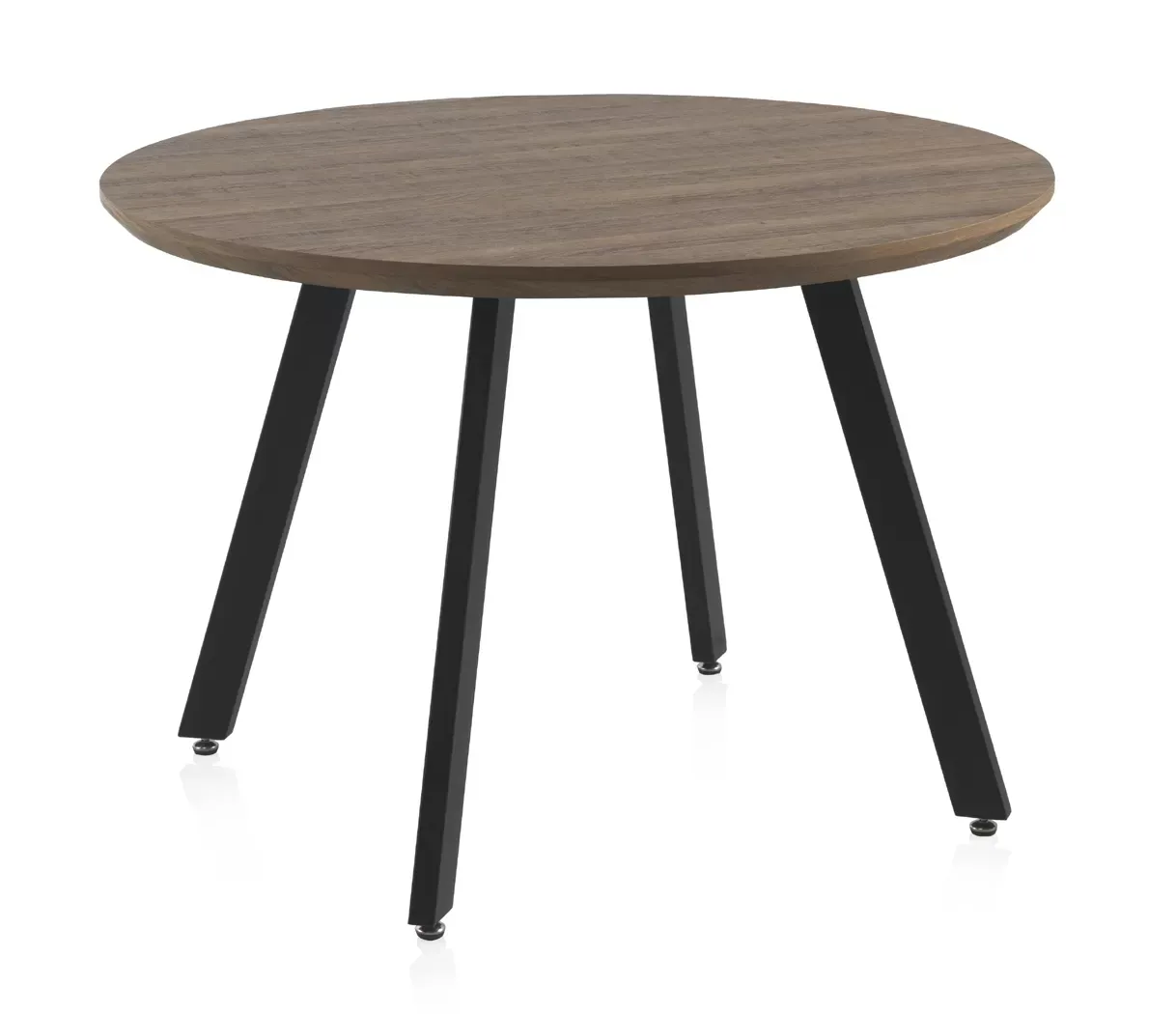 Table en mélamine effet bois de chêne avec pieds en métal 110 diamètre