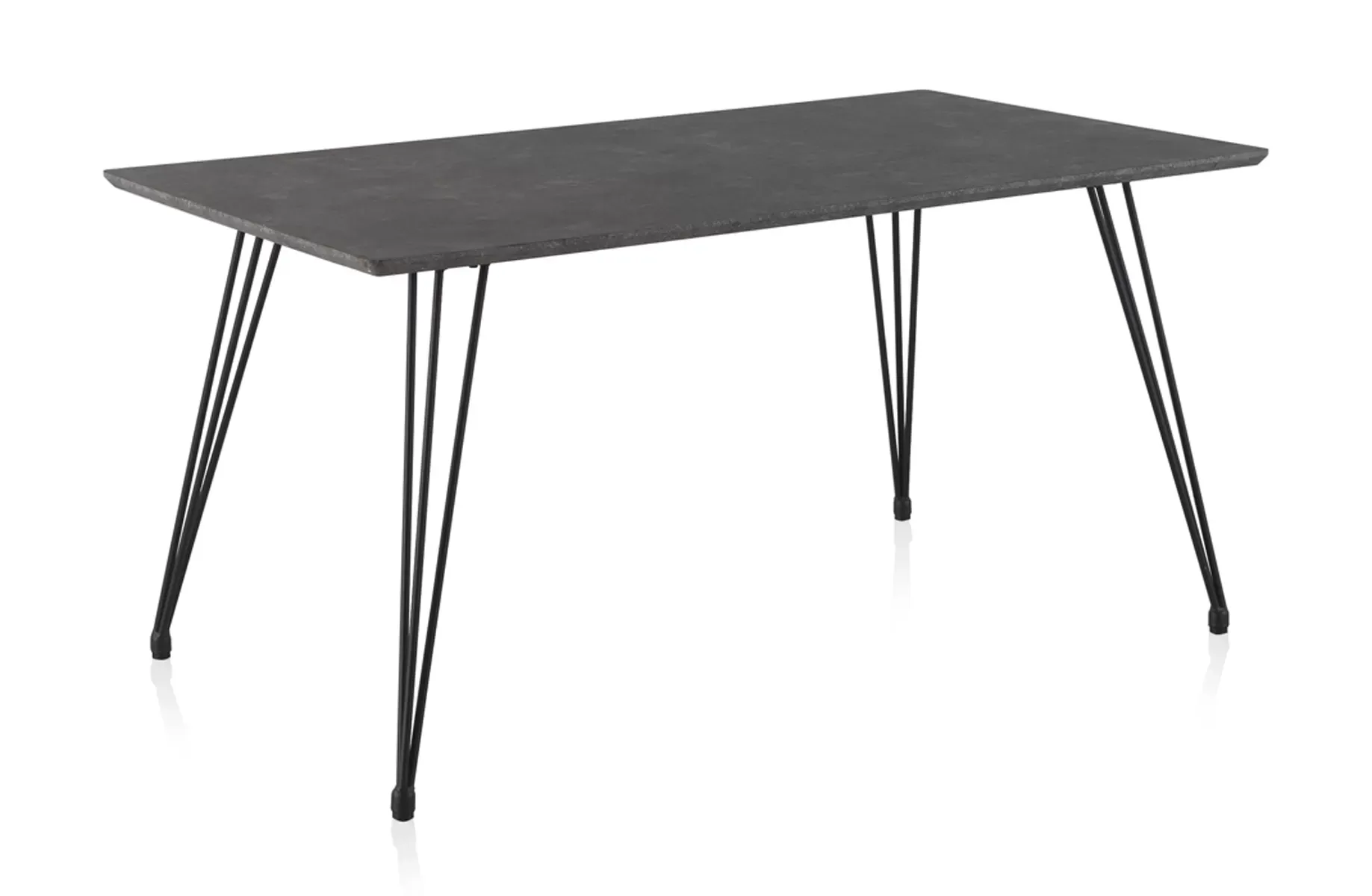 Table en mélaminé effet rouille avec pieds en métal 160x90