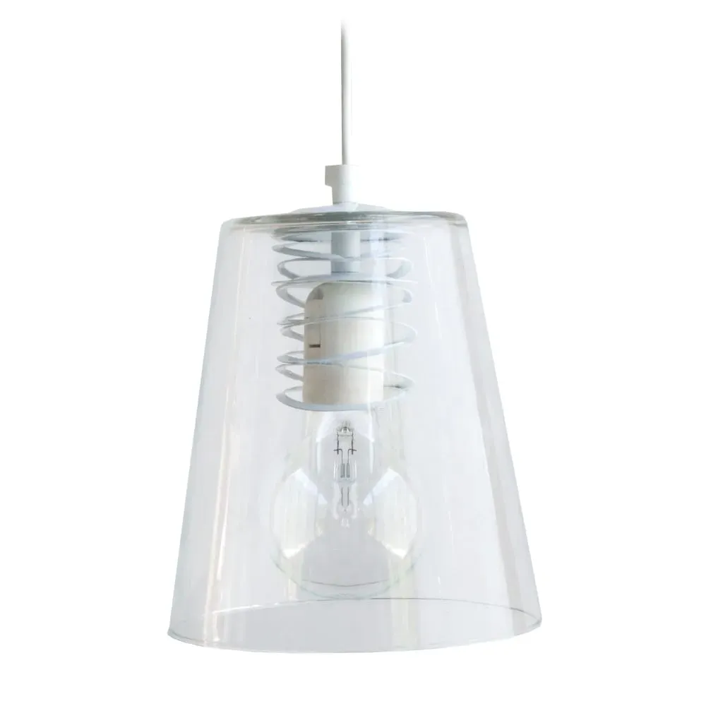 Suspension  verre,Blanc ,H80xD18xP18cm