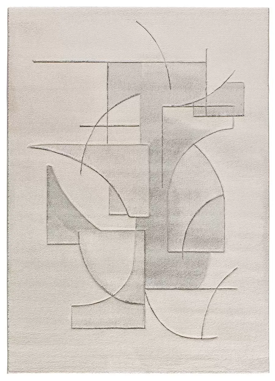 Tapis géométrique crème 160x230 cm