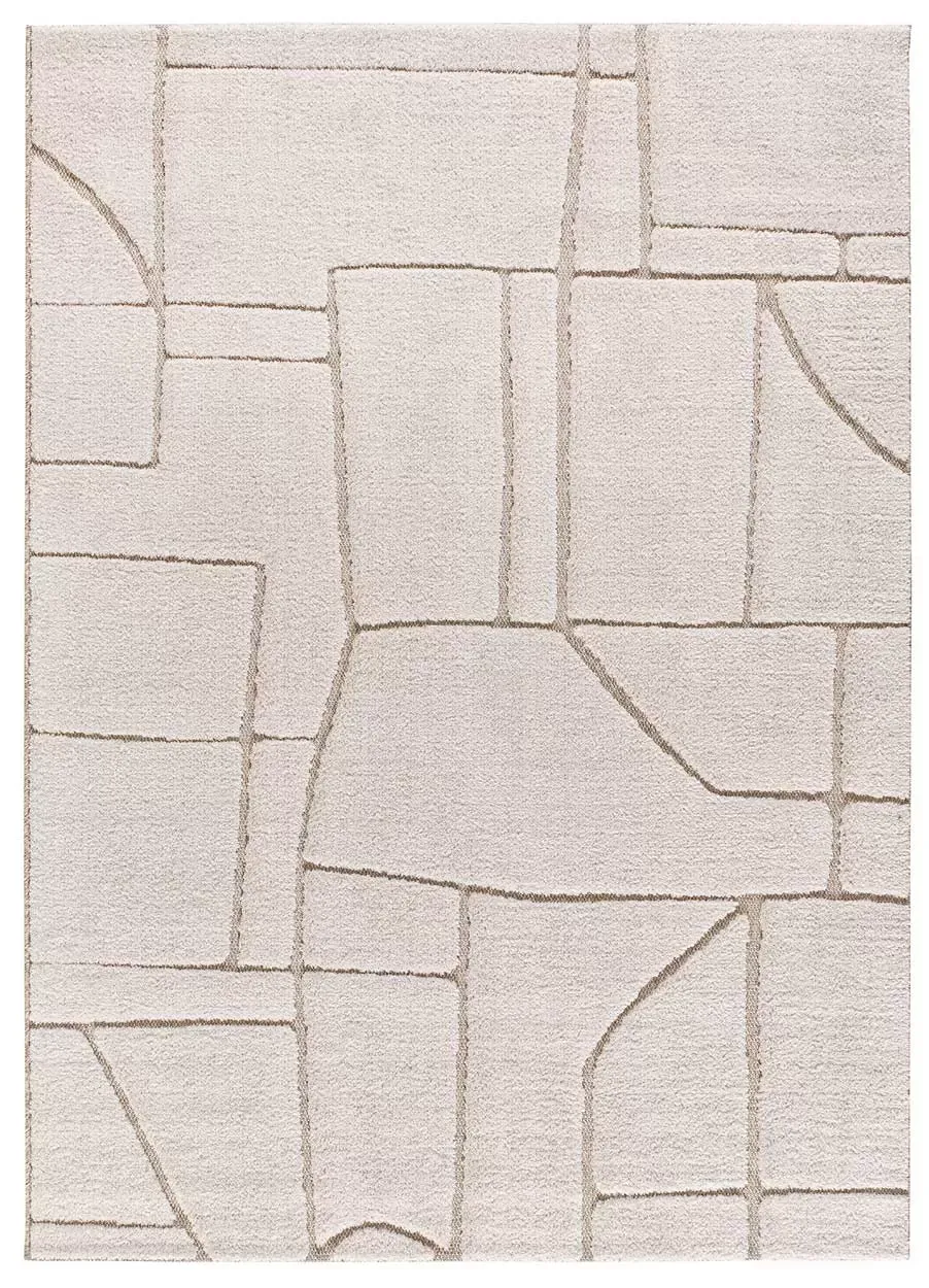 Tapis à relief scandinave crème 120x170 cm