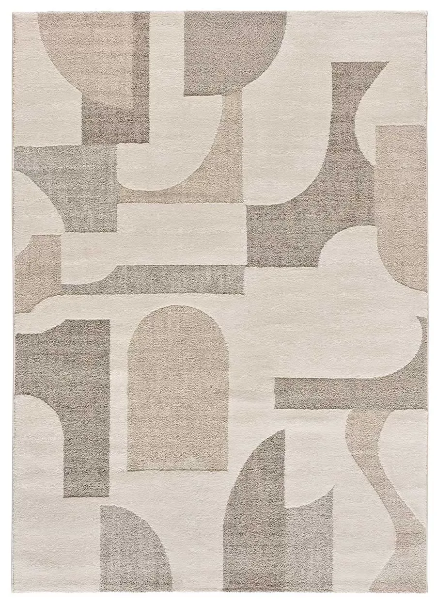 Tapis à relief moderne crème/gris 80x150 cm