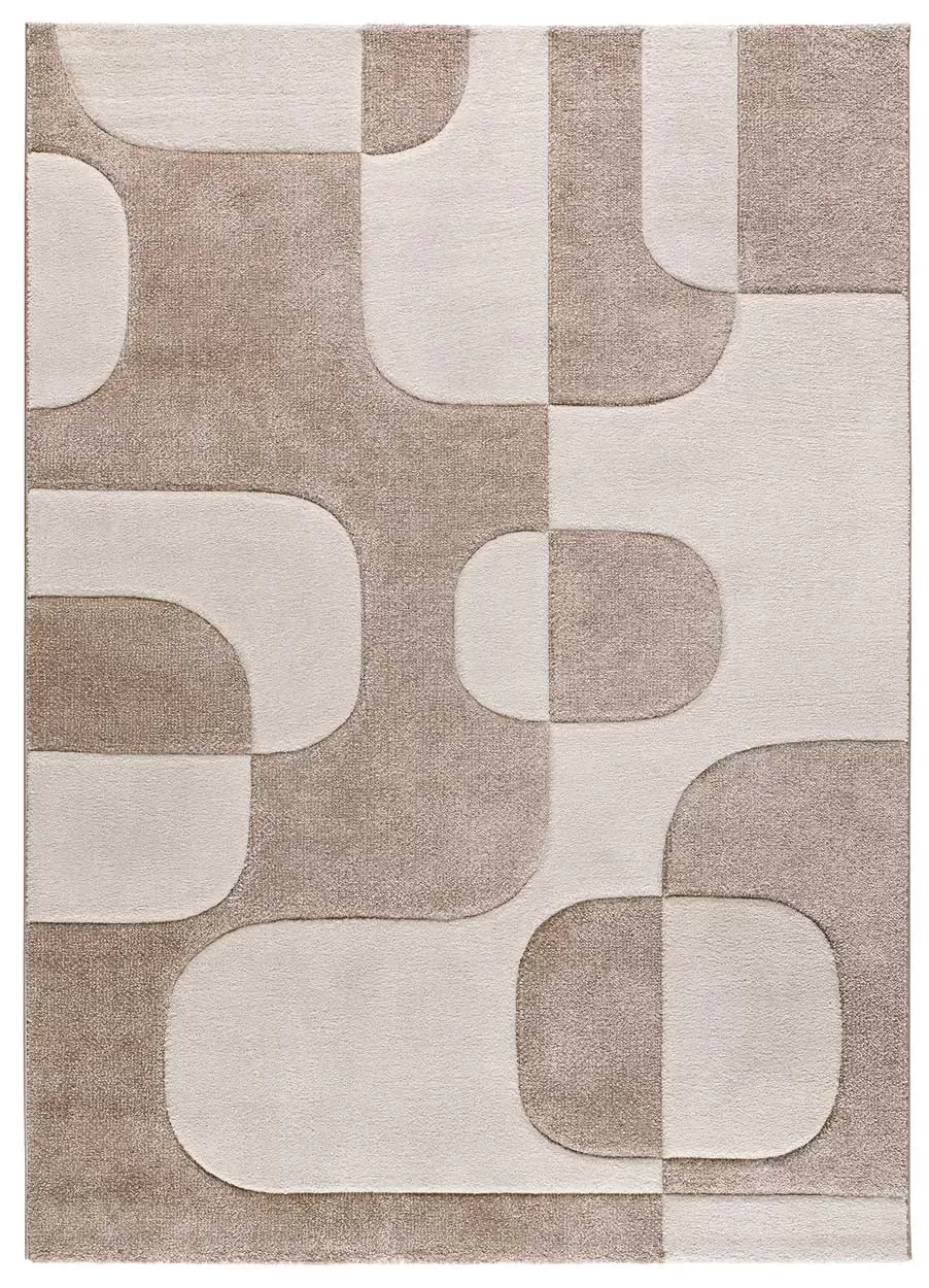 Tapis formes organiques crème/beige 200x290 cm