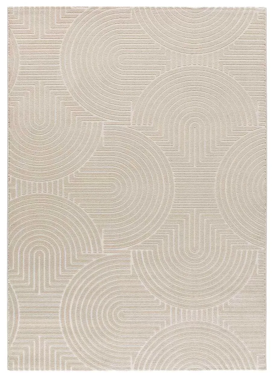 Tapis à relief géométrique blanc/crème 160x230 cm