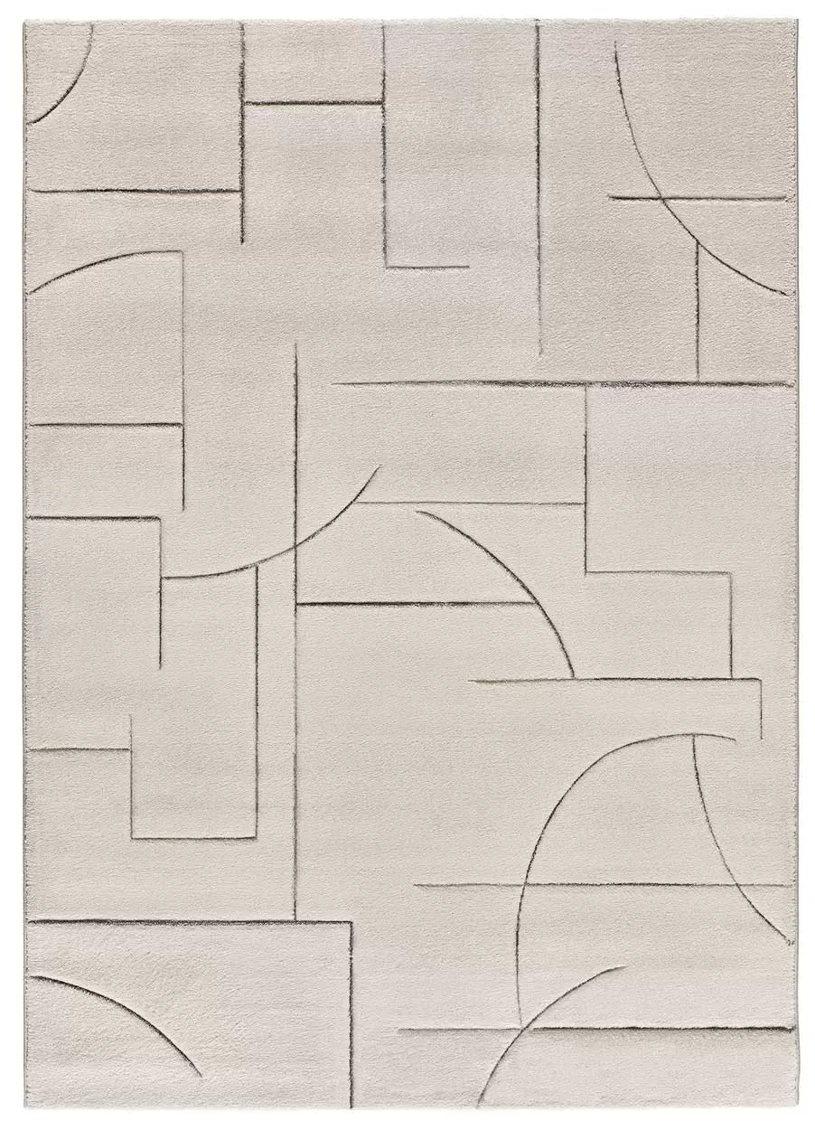 Tapis géométrique crème 160x230 cm