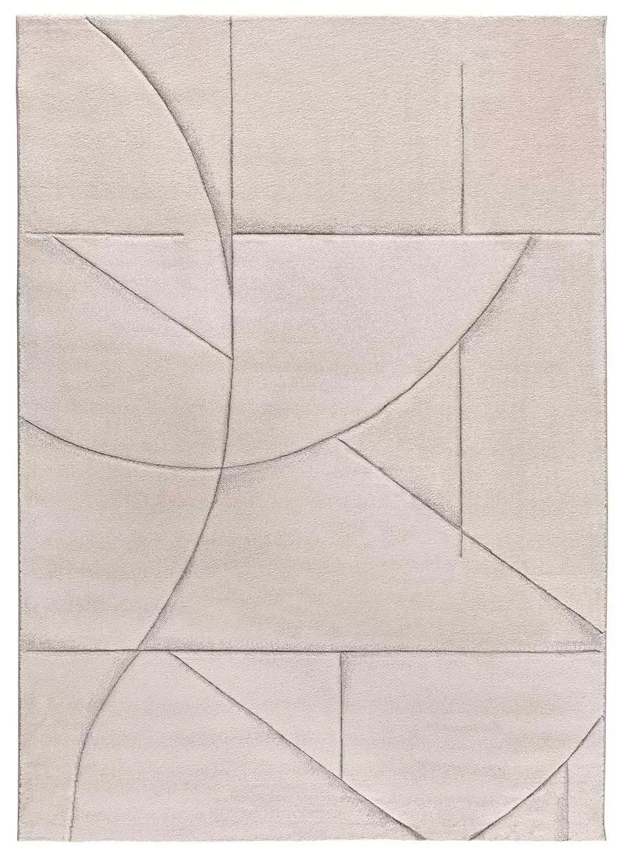 Tapis géométrique crème 120x170 cm