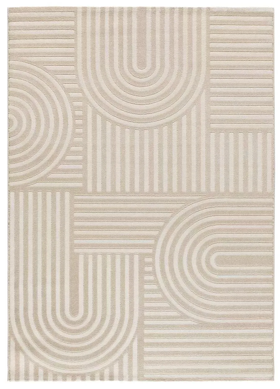Tapis à relief géométrique blanc/crème 133x190 cm