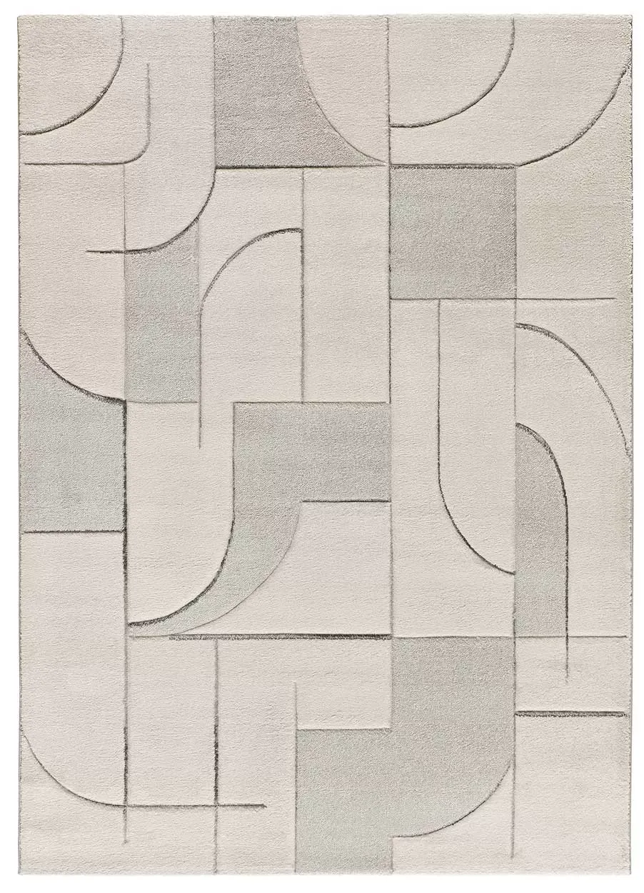 Tapis géométrique crème 80x150 cm