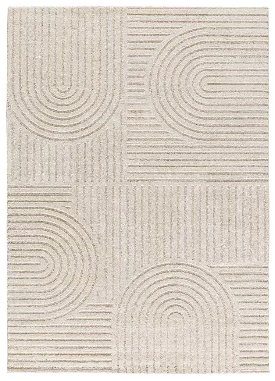Tapis à relief moderne crème 80x150 cm