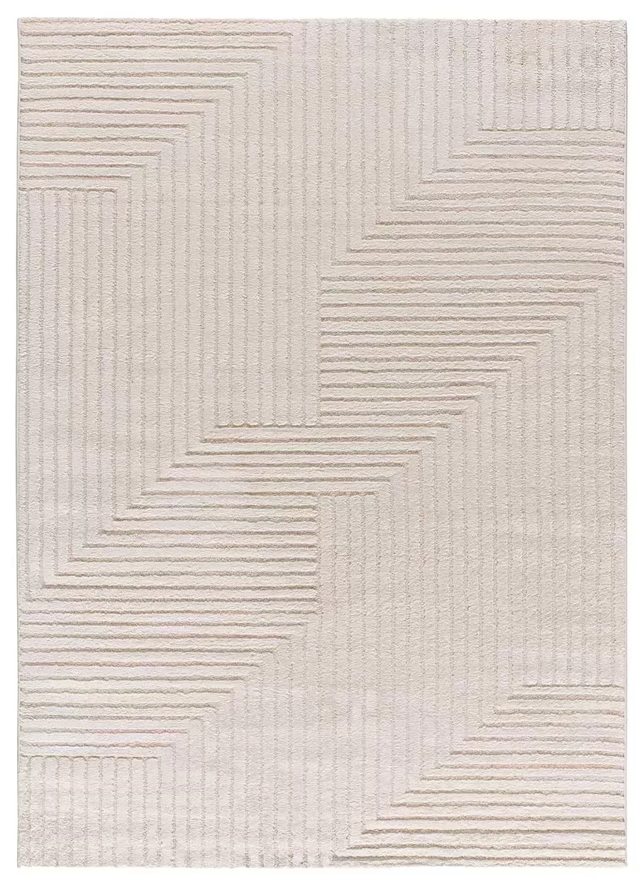Tapis à relief géométrique crème 80x150 cm