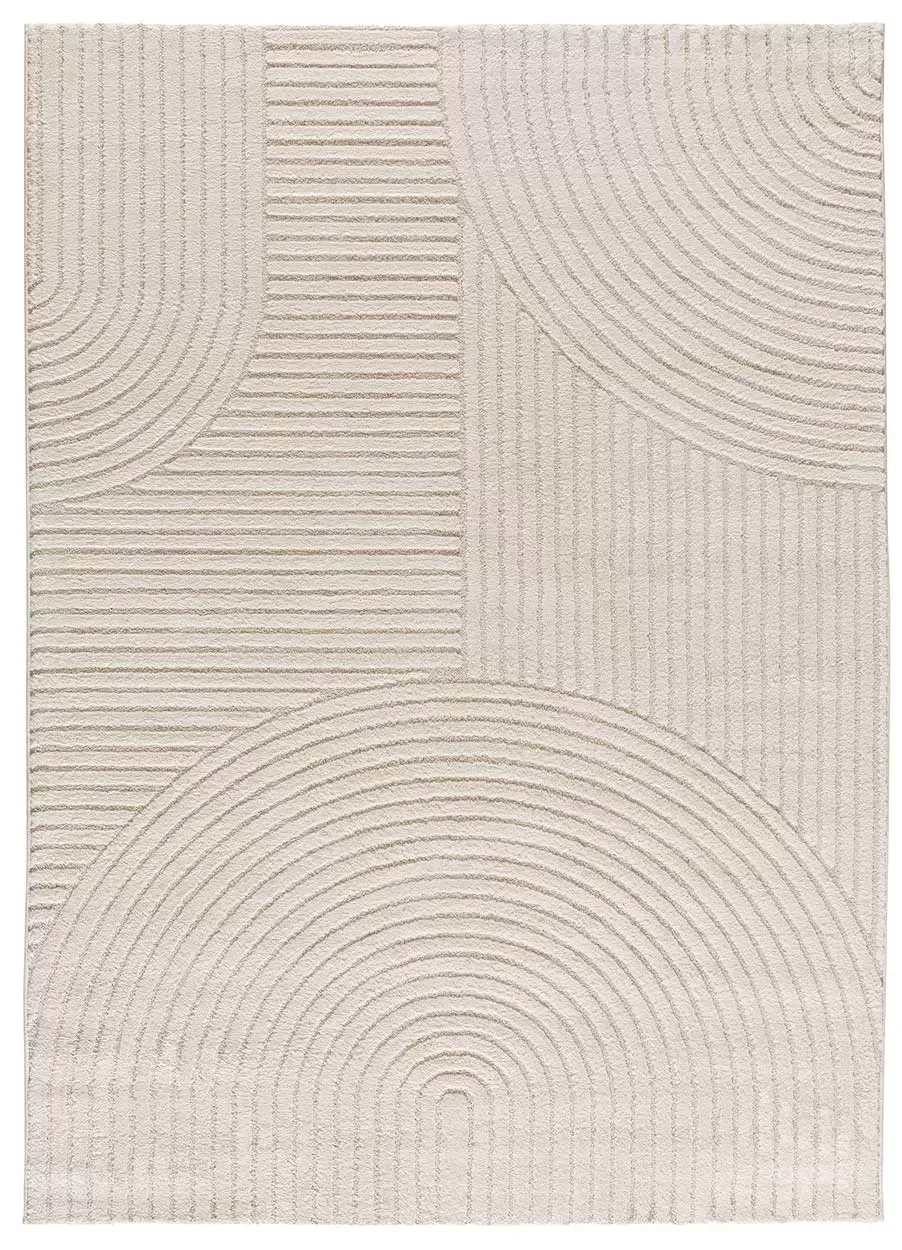 Tapis à relief géométrique crème 120x170 cm
