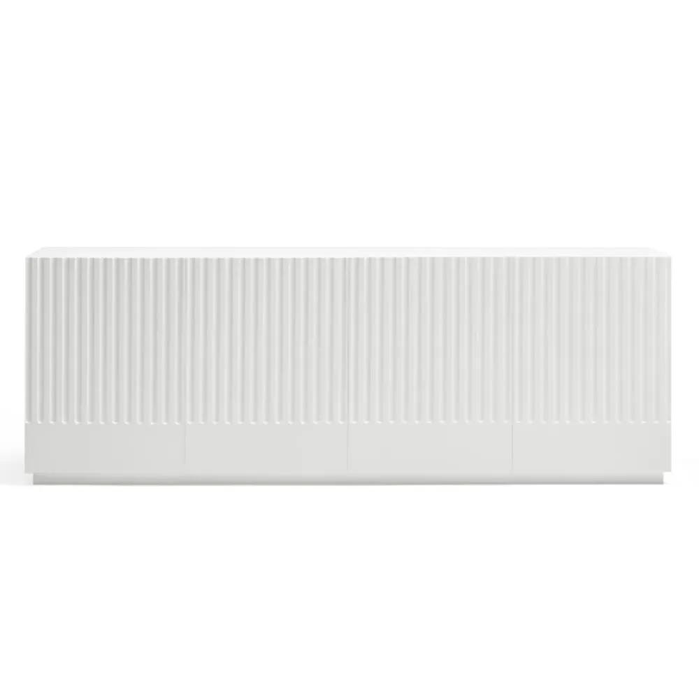 Buffet blanc 4 portes 198x48 cm