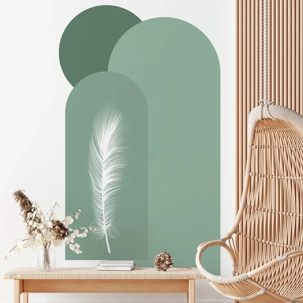 Papier Peint arches et plume de la jungle 200x120cm