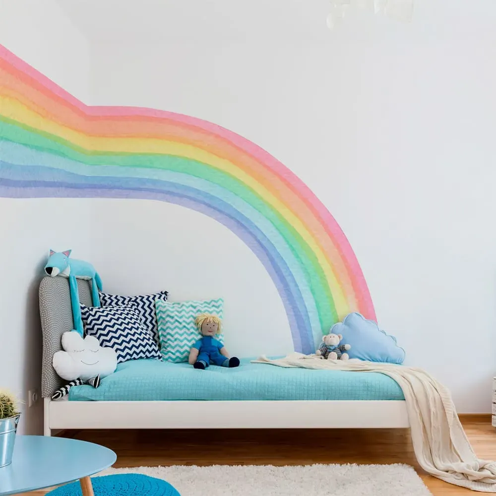 Papier Peint fresque arcenciel aquarelle 250x120cm