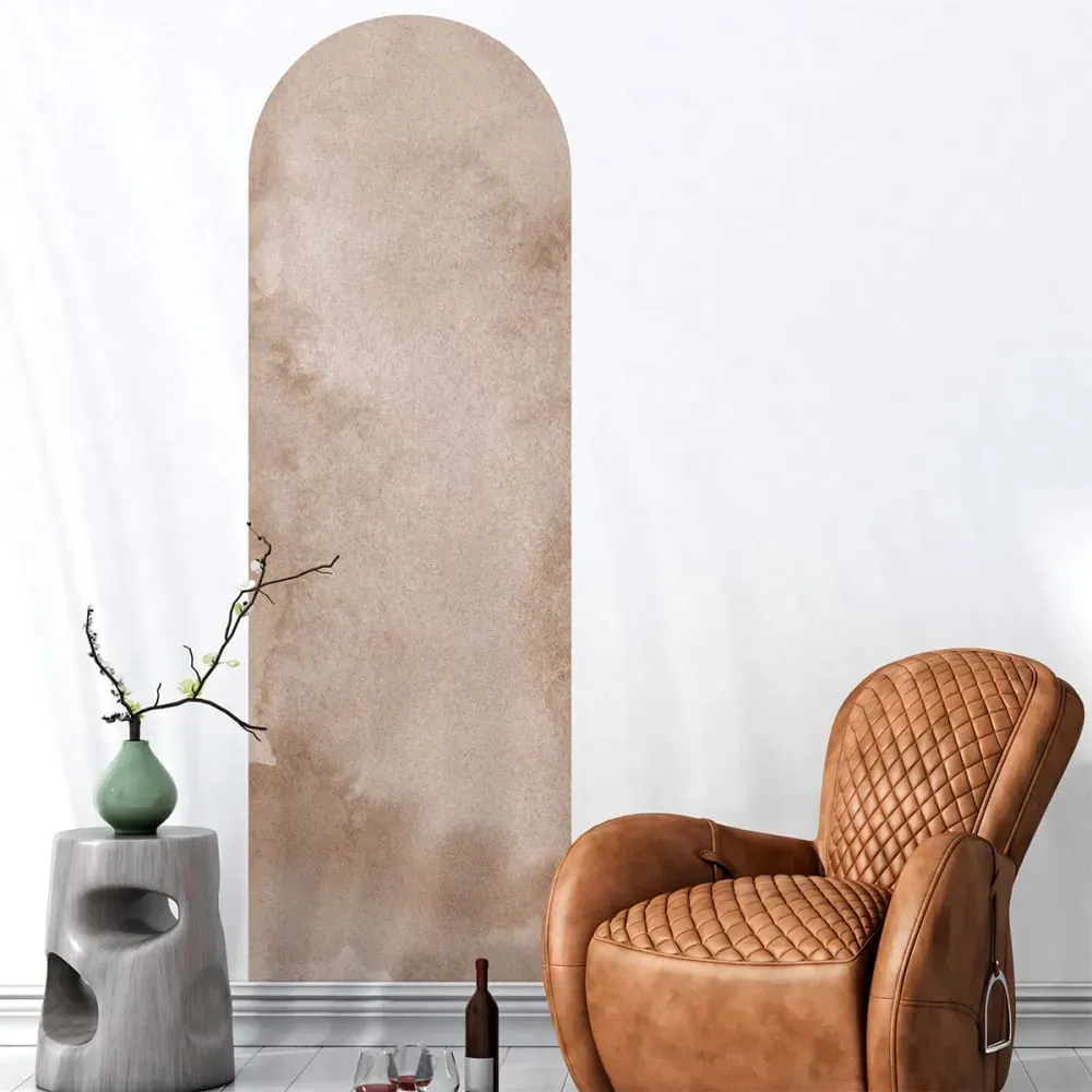 Papier Peint arche marron terre d'orient aquarelle 185x60cm