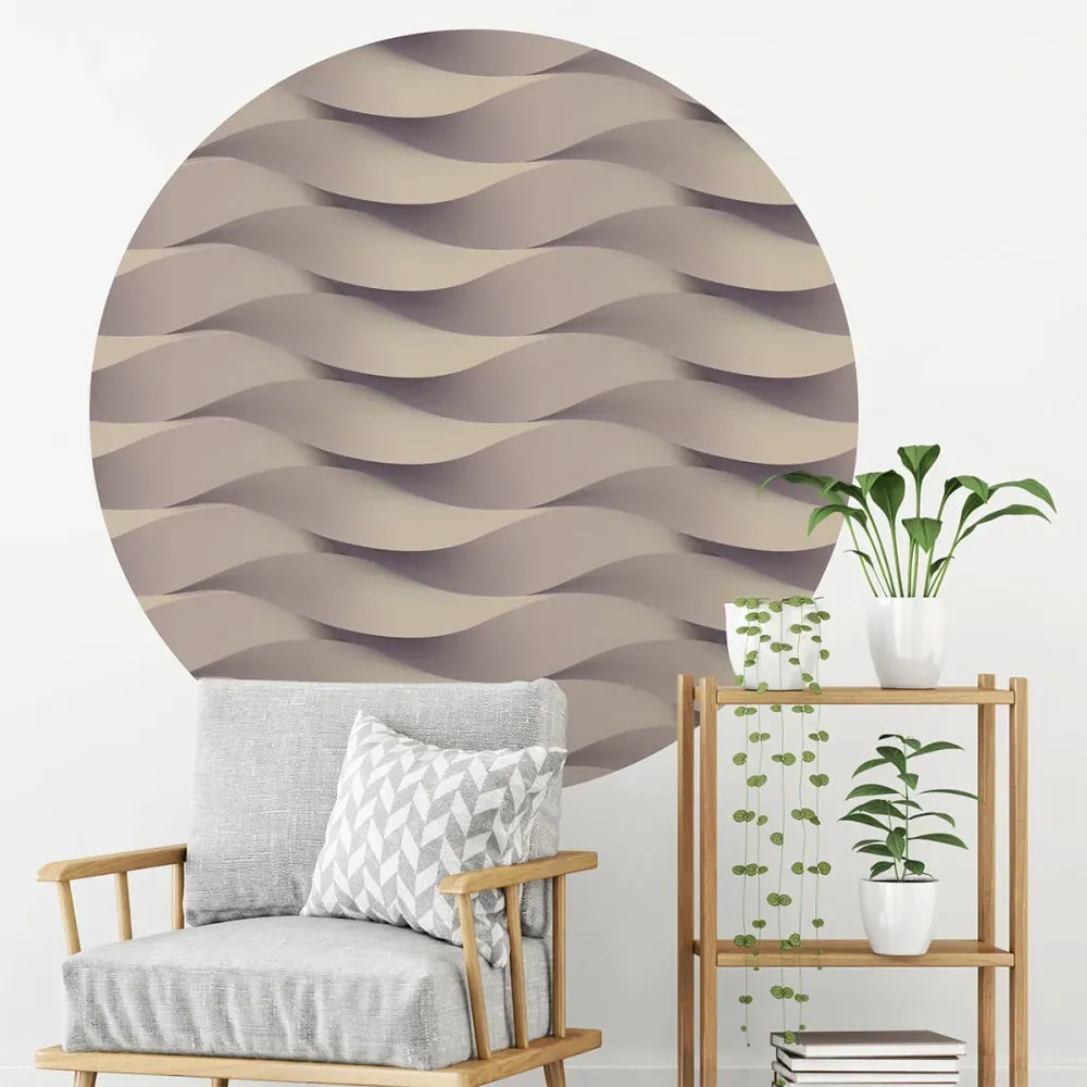 Papier Peint fresque design vagues d'illusion 60x60cm