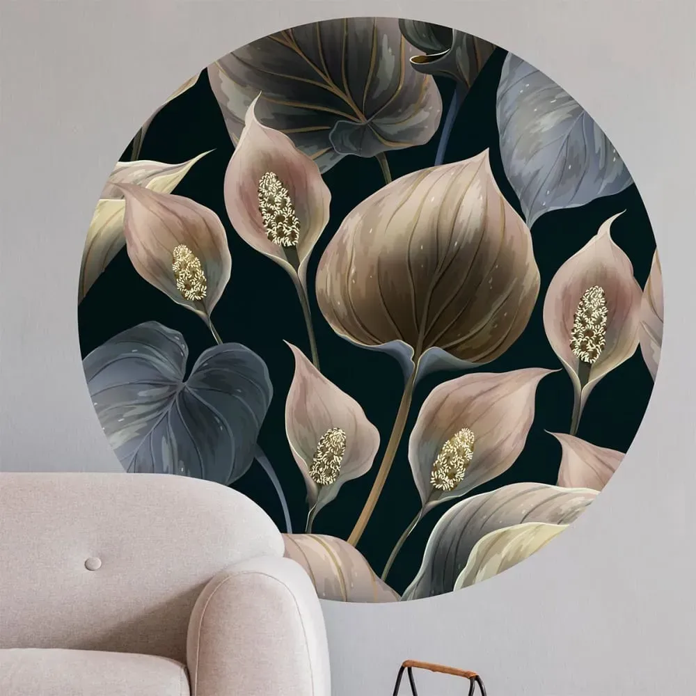 Papier Peint fresque fleurs lys de paix 90x90cm