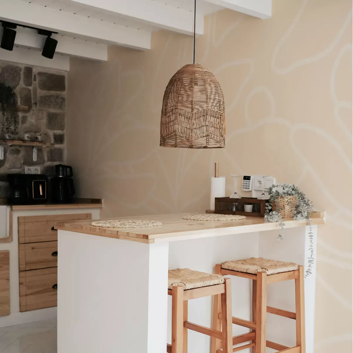 Papier peint panoramique calme beige 300x250cm