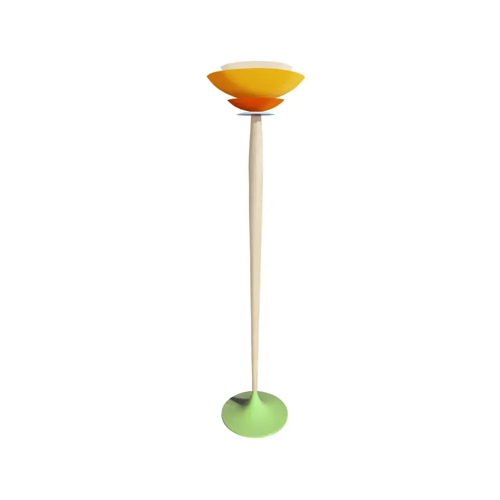 Lampadaire  bois,Jaune ,H162xD40xP40cm