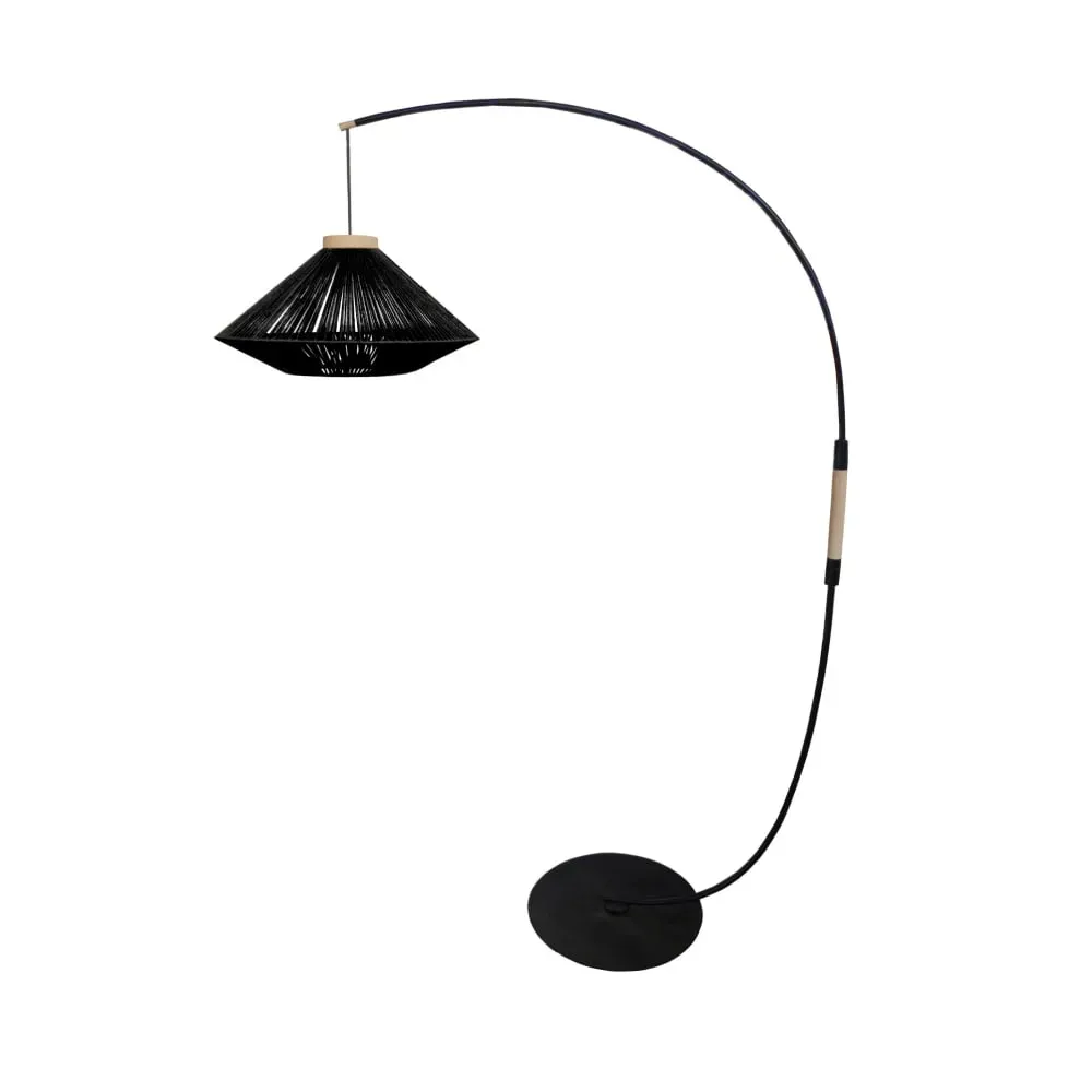 Lampadaire  métal,Noir ,H195xD 43xP110cm