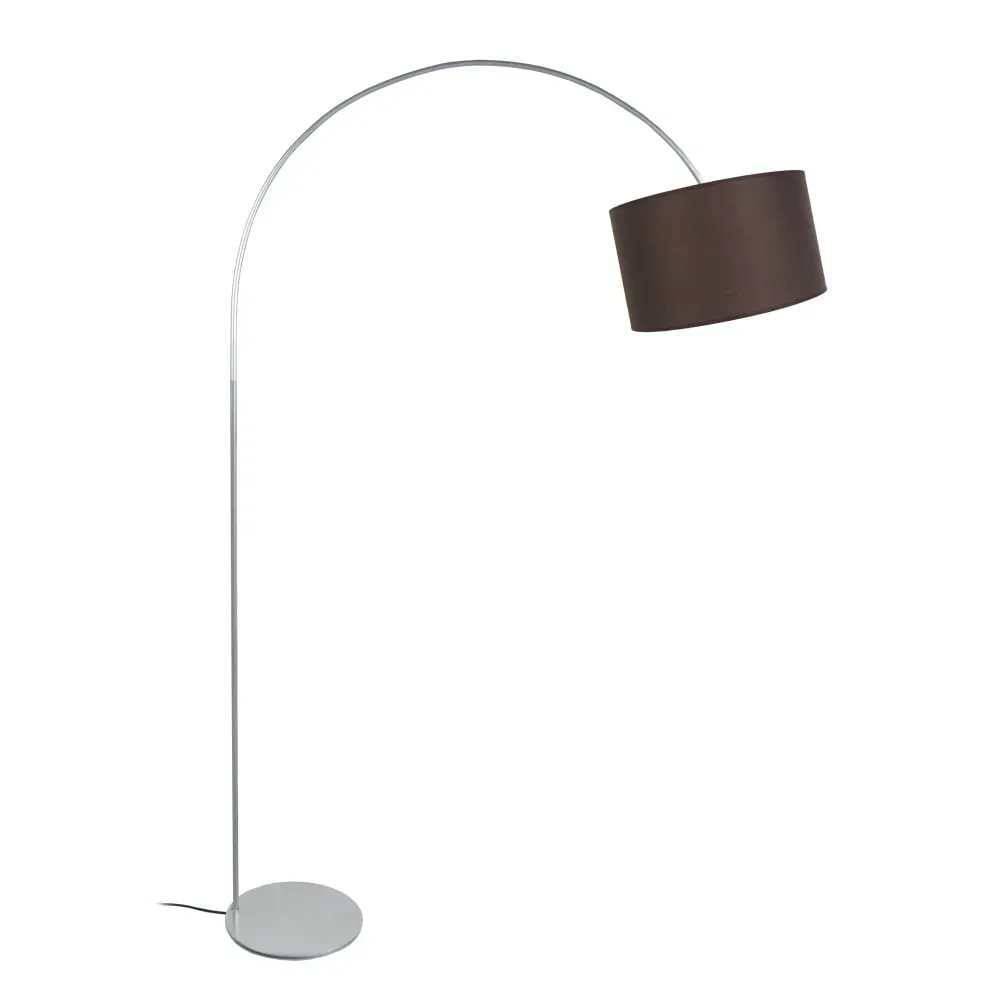 Lampadaire  métal,Argent,marron,H 190xD100x P 30cm