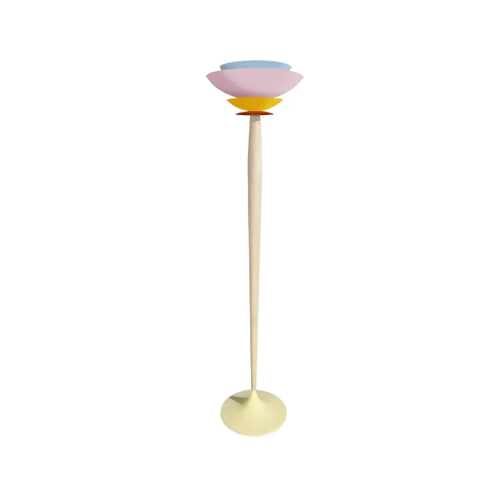 Lampadaire  bois,Rose ,H165xD40xP40cm