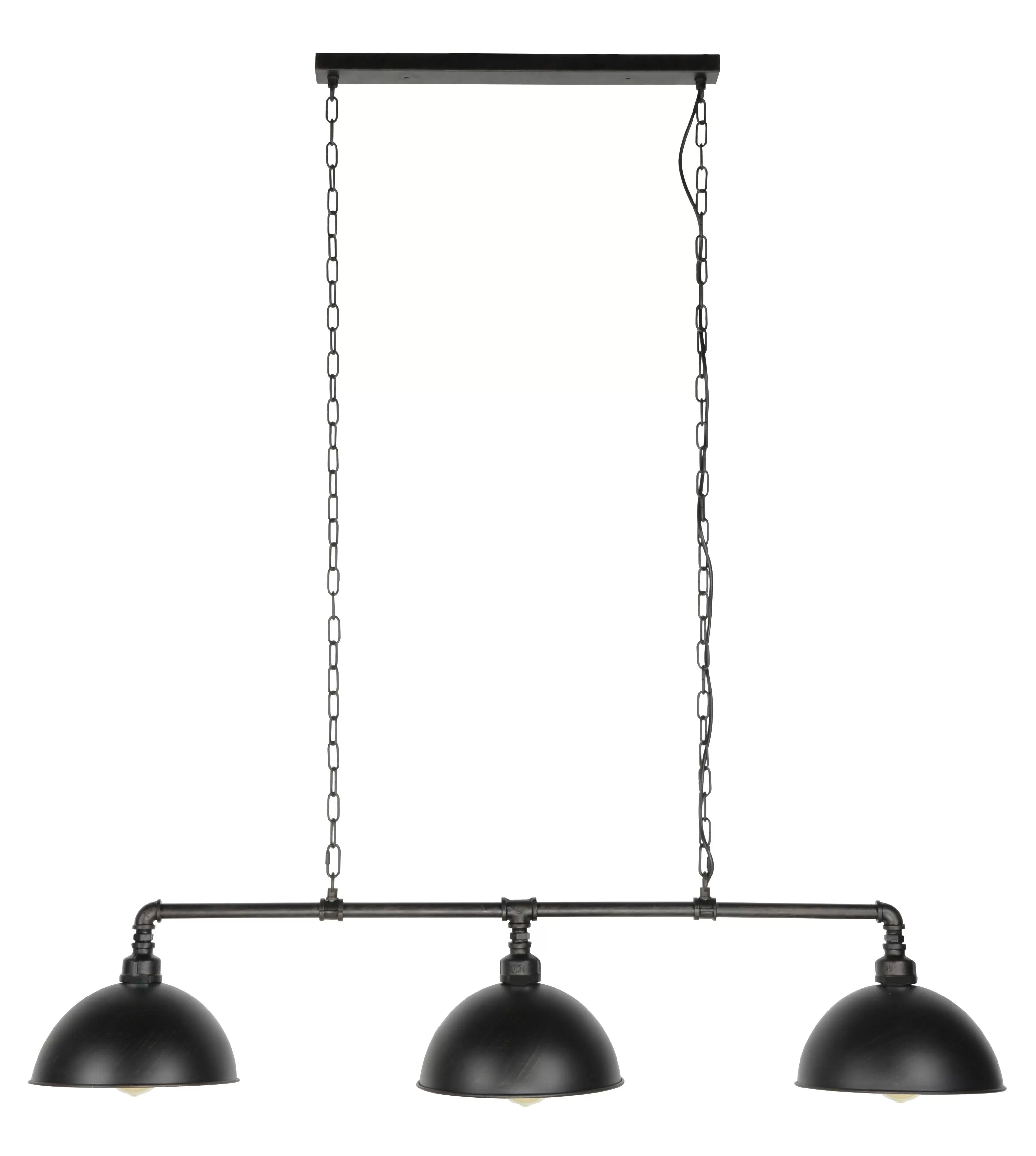 Suspension industrielle en forme de tuyau 3 lampes l118cm