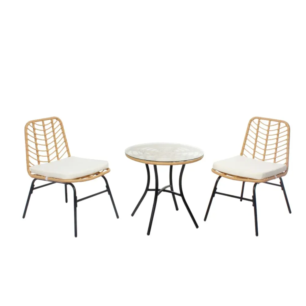 Salon de jardin 2 places effet rotin