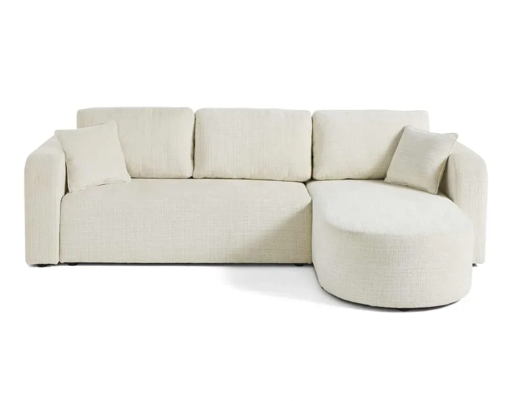 Canapé d'angle réversible convertible 4 places en velours texturé